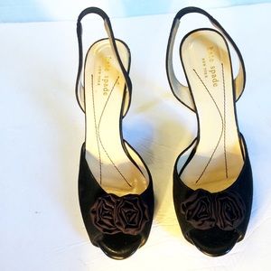 Kate Spade Suede Rosette Slingbacks